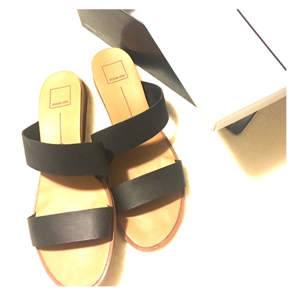 Dolce Vita Black Stella Wedge Sandal